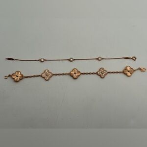 Rose Gold Alhambra Bracelet Set